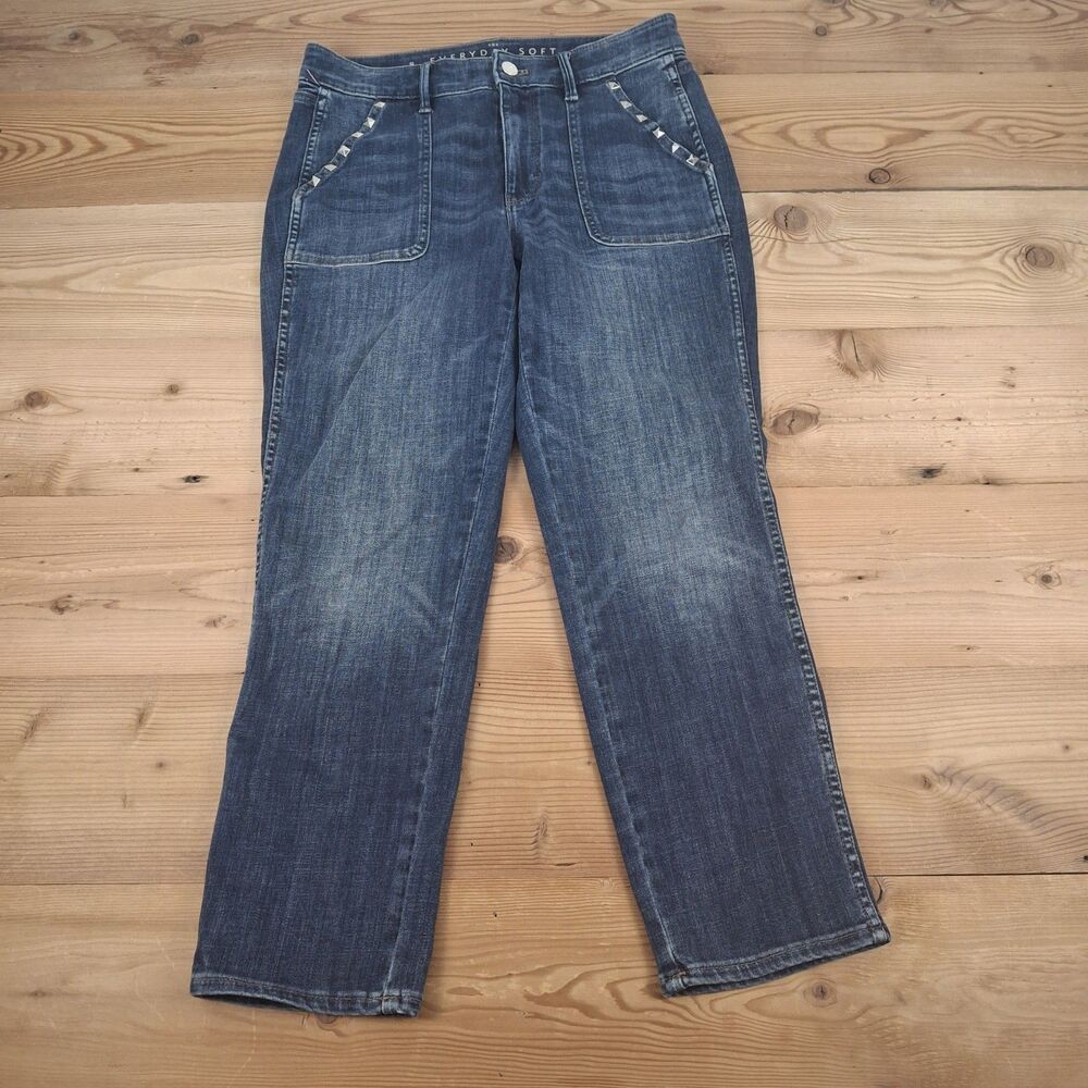 White House Black Market Jeans Womens 8 Everyday Soft Straight Crop Blue